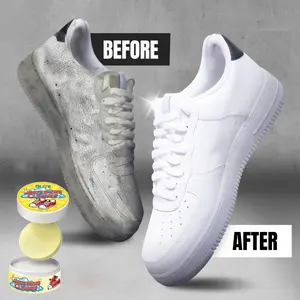 150g White Shoe Cleaner Cream Stain Remover for Sneakers No-Wash Formula Fast Cleaning with Sponge Included Interior Decoration Compatible Footwear Bedroom Parent Weight Walking