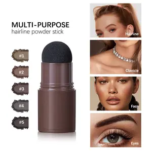 Lakerain Hairline Powder Stick, Waterproof Long-Lasting Concealer, Hair Coverage, Natural Coloring, Multi-Use for Hairline, Brows, Contour, Eyeshadow, 5 Colors