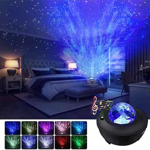 Starry Night Light Projector for Bedroom，Sky Galaxy Projector Ocean Wave Projector Light with Remote Control & Bluetooth Music Speaker, As Gifts for Birthday Party Bedroom