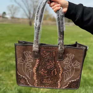 Western Embroidered & Tooled Leather Handbag
