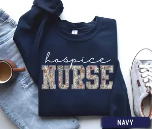 Hospice Nurse Short Sleeve T-SHIRT OR Sweatshirt  , Floral Hospice Nurse Shirt,Hospice RN Tee