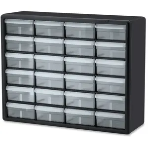 212 MAIN 24-Drawer Plastic Storage Cabinet with Stackable Drawers, Plastic Frame, Wall-Mounting Capability for Tool Organization