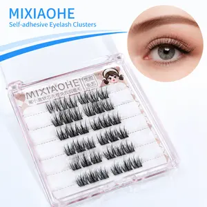 Self Adhesive No-stem Cluster Lashes, 13-15mm Wispy Pre-glued Strip Base False Eyelashes, 36 Clusters Reusable DIY Lash Extensions DIY Eyelash Extensions, Wispy Lash Clusters, Volumized False Eyelashes, Diy Volume Eyelashes, Cosmetic False Lashes