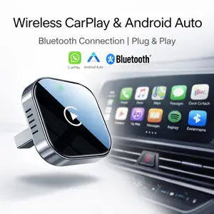 2 in 1 Wireless CarPlay and Android Auto Adapter, Easy Setup Plug and Play, Fast Seamless Use Supports 1000+ Car's with Built-in Wired Car Play/Android Auto, Compact Sleek Design Car Adapter，Fast Auto-Reconnect,bluetooth, iphone
