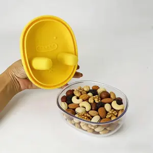 Small Monster Snack Storage Box Leak-Proof Silicone Snack Box Kitchen Tidy Maintenance-Free Snack Box Biscuit And Fruit Storage Organizer