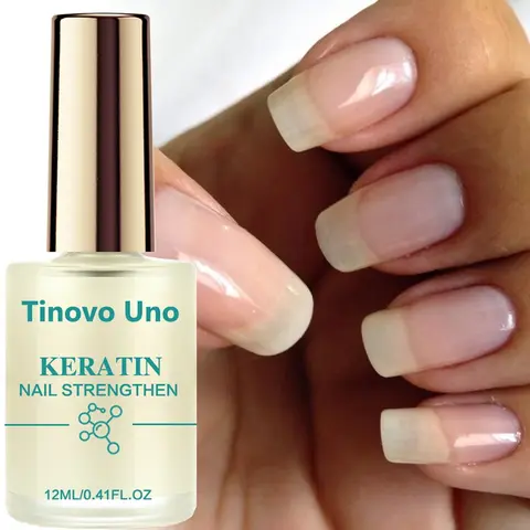 Tinovo Uno Keratin Nail Hardener, 12 mL Nail Builder and Strengthener, Nail Care Liquid for Uneven Nails, Enhances Nail Strength and Thickens Thin, Soft Nails, Nail Strengthening Serum, Nail Strengtheners