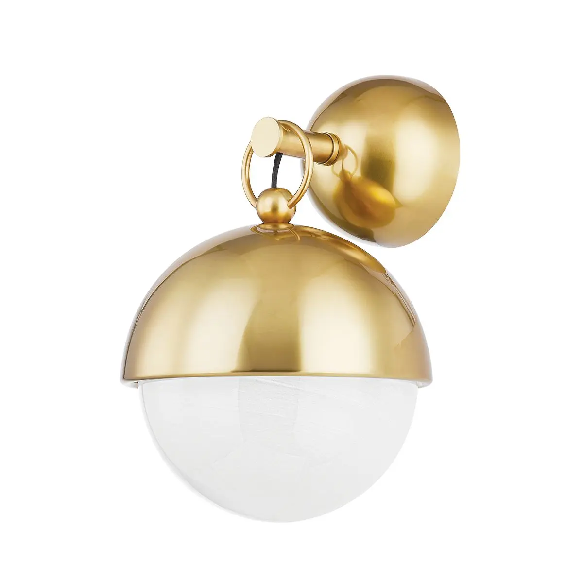 Althea Sconce with Cloud Glass Globes and Vintage Polished Brass Accents