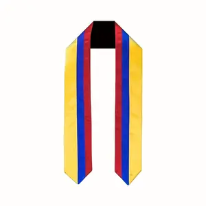 EastJia Made in USA Colombia Flag Graduation Stole, Elegant Unisex International Graduation Shawl for Adults, Premium Soft Washable Polyester, Durable Reusable Ceremony Accessory, Ideal Graduation Gift & Photo Prop for Overseas Students