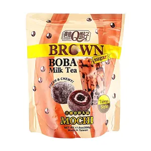 ROYAL FAMILY Black Sugar Boba Mochi Daifuku 500g - Taiwanese Bubble Tea Inspired Chewy Dessert