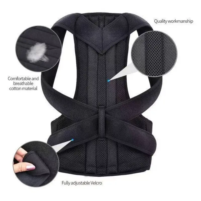 Adjustable Back Correction Brace with Support Plates, Unisex Compression-Type Protective Gear, Adult Anti-Hunchback Fixing Belt for Cross-Border Sports & Outdoor Use