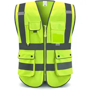 KTINEIC Reflective Safety Vest for Men & Women High Visibility Class 2 Vest with Pockets Meets Standards Reflectors Work Gloves