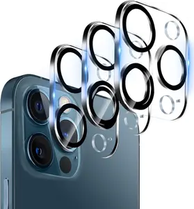 3 Pack Camera Lens Protector for iPhone 12 6.1", Tempered Glass, Ultra HD, 9H Hardness, Anti-Scratch, Case Friendly, Easy to Install [No Affect on Night Shots]