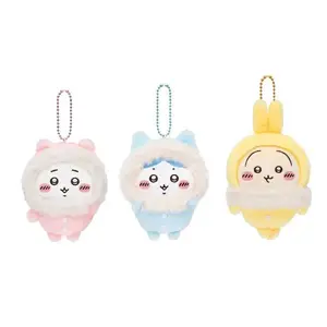 2026 new 10CM  chiikawa hachiware usagi fluffy pajama series plush toy backpack keychain pendant birthday gift