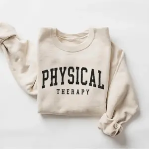 Retro Physical Therapy Sweatshirt – Cute PT Crewneck, Cozy Therapist Gift, Pediatric PT Fall Pullover for Women Casual Cotton