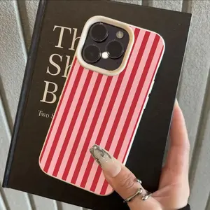 1 stylish red and pink lychee pattern soft plastic phone case, compatible with Apple iPhone 17/16/15/14/13/12/11 Plus Pro Max/X/XS/XSMAX series - the perfect gift for holidays, birthdays, girlfriends, boyfriends, couples or personal use