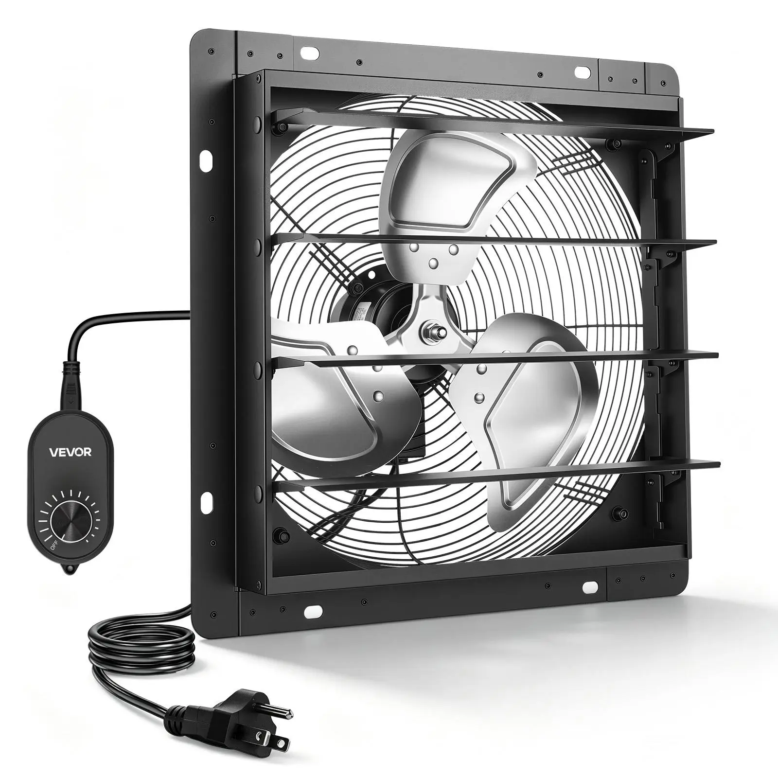 VEVOR 14 in Shutter Exhaust Fan Wall-Mount Automatic Louvers Variable Speed, Sturdy Steel Housing, Low Noise, AC Motor, 1802 CFM Ventilation and Cooling for Attic, Garage, Barn, Greenhouse, Workshop