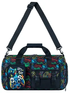 Gaming Controller Duffle Bag for Boys, Large Sport Duffel Bag Travel Sports Bag with Adjustable Strap, Preppy Style, All Seasons Use Travel Bags, Travel Duffels