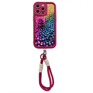 TK's New iPhone 11-15 Protective Case with Hanging Rope - Shockproof & Durable Cellphone Casing with Personalized Lanyard for Secure Carrying Protection Smartphone