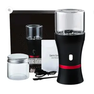 Electric Herb & Spice Coffee Grinder - Portable USB Rechargeable with Detachable Glass Chamber, 1 x USB Cable, 1 x Cleaning Brush, 1 x User Manual