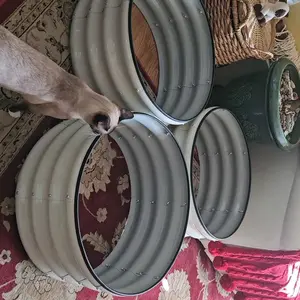 SnugNiture 3-Pack 2x2x1 ft Modular Metal Round Raised Garden Bed Kit Stackable Vegetable Planters Elevated Planting Boxes Eco-Conscious Materials Breathable Planter Outdoor Planters