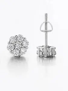 S925 Sterling Silver Cluster Stud Earrings for Women, 18K Gold/White Gold Plated Cubic Zirconia Hypoallergenic Jewelry