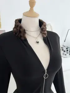 Women's Fall Winter Fashion Leopard Patchwork Zipper Long Sleeve Sweatshirt Top Womenswear, Fit, Soft Comfortable, Casual Daily Wear, Commuting Outdoors