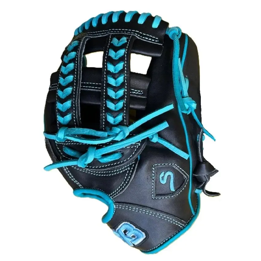 SX3 Pro Series 11.75" Double H-Web Baseball Glove – All Black/Teal – Right Hand Throw