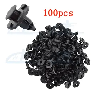 100 pcs 8mm Plastic Rivet Fastener  Bumper Fender Push Clips For Nissan Infiniti