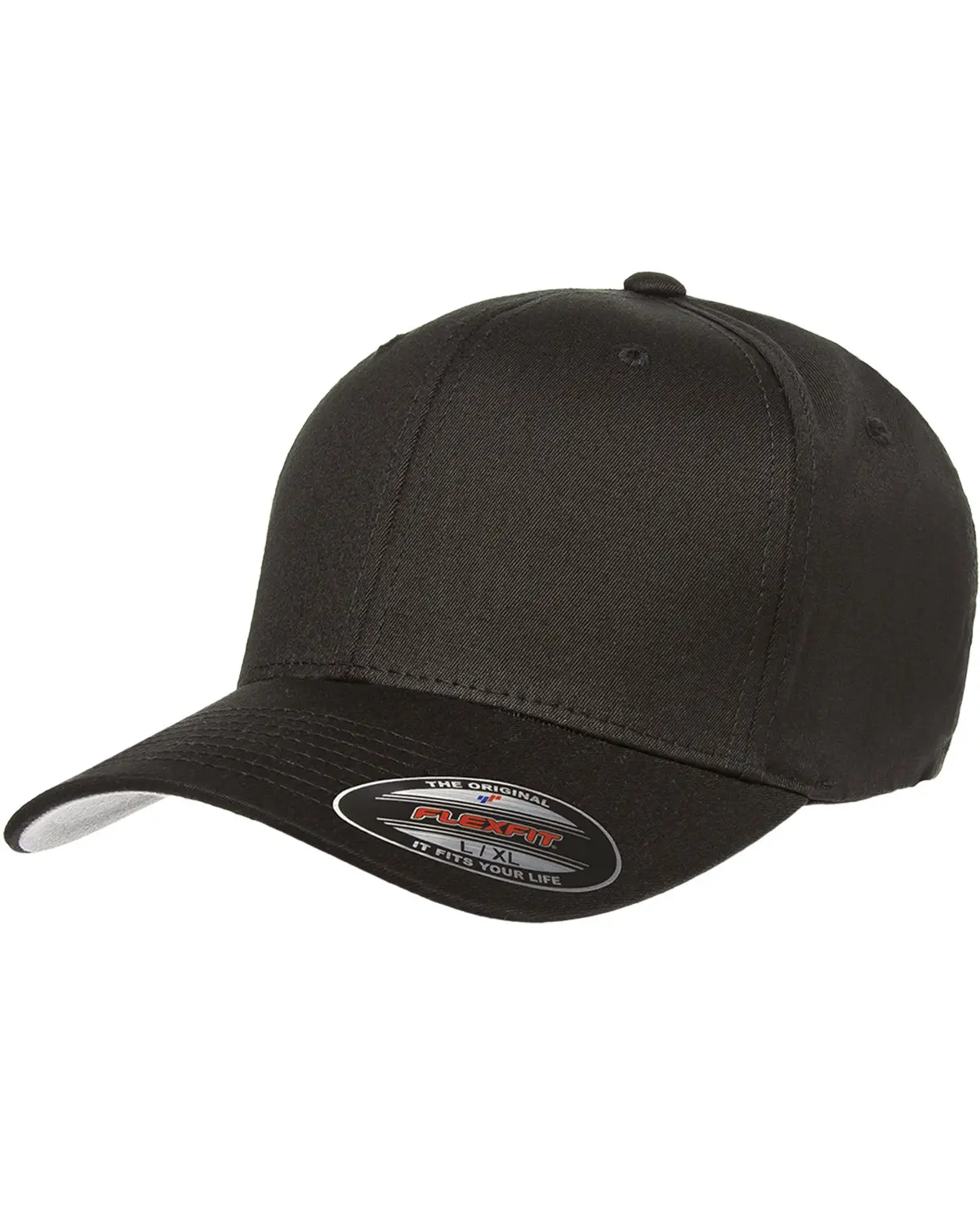Flexfit 5001 Adult Value Cotton Twill Fitted Hat - Trending, Mid-Profile, Structured, Premium Unisex, Streetwear-Inspired, Modern, Plain, Casual, Soft Cotton Spandex, Tape Seams, Sturdy, Blank Flex Hat, Black, Fitted Hats