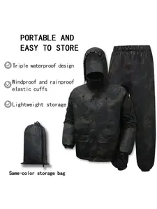 Waterproof Raincoat Set, Durable and Breathable Unisex Rain Gear with Foldable Design, Ideal for Outdoor Activities