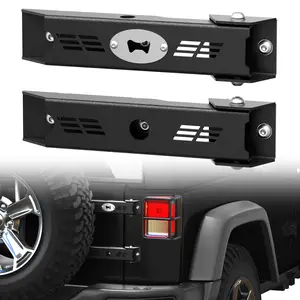 Heavy Duty Reinforced Tailgate Hinge Set for 2007-2018 Jeep Wrangler JK JKU Steel Jeep Rear Door Hinges Tail Gate Hinge Bracket for 2/4 Door (Black)