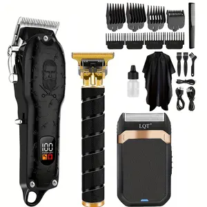 Cordless Hair Clipper Set for Men - Barber Grade Clippers, Beard Trimmer & Electric Shaver | All-in-One Comprehensive Grooming Solution