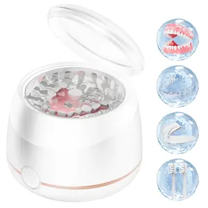 Physician Certification Dental Ultrasonic Retainer Cleaner Machine: Nicwell 200ML Denture Cleaner, Deep Cleaning Mouth Guard Cleaner, Aligner Cleaner, NightGuard Cleaner with Protection Design for Braces, Oral Dental & Tray