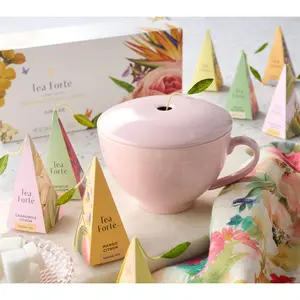 Tea Forte 10-ct Jubilee Pyramid Tea Infusers w/ Cafe Tea Cup
