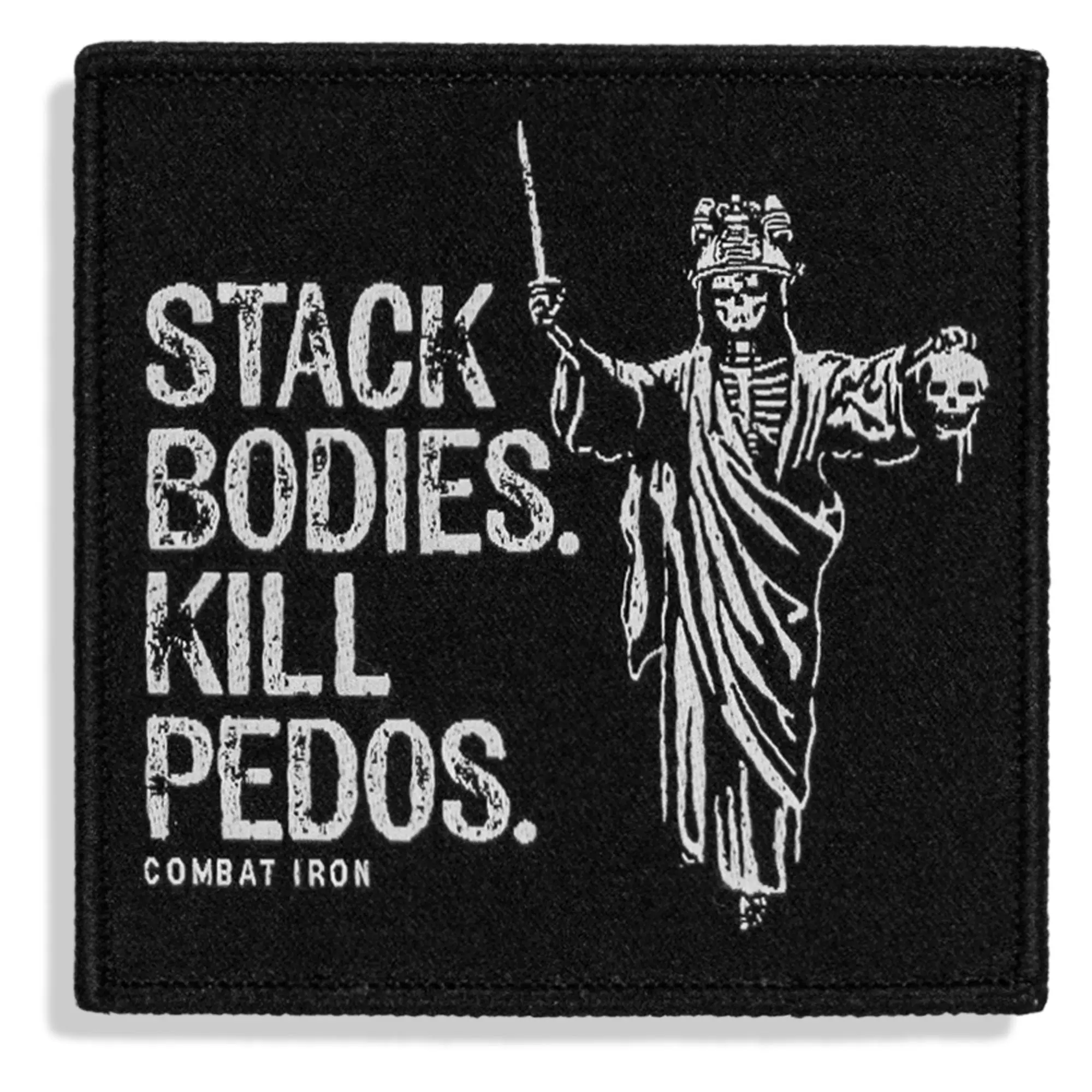 Combat Iron Fabric Patch, Kill Pedos Grim Reaper Design, Velcro-Fasten Embroidery Sewing Supply Combat Iron Fabric Patch, Kill Pedos Grim Reaper Design, Velcro-Fasten Embroidery Sewing Supply