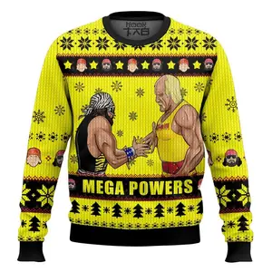 Mega Powers Macho Man and Hulk Hogan Ugly Sweater Retro Trendy Ugly Sweater, Sweater Lover Gift For Dad Gift For Mom Outfit For Family Holiday