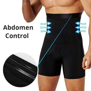 Men's Tummy Control Shorts Body Shaper Compression High Waist Trainer Slim Fit Socks Black Size S-3XL Abdomen Control Underwear