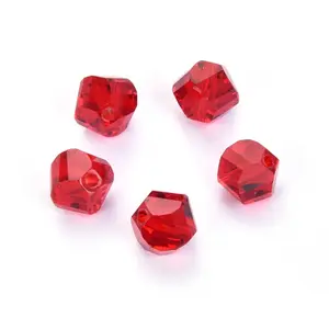 24pcs Adabele Austrian Faceted Helix Spiral Irregular Crystal Beads #5020, Siam Red, 6mm, Hole ID 1mm, SSH-605