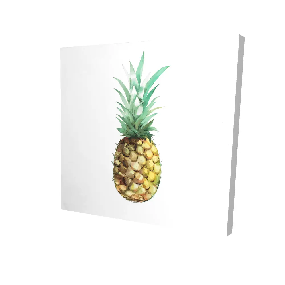 212 MAIN Artistic Tropical Watercolor Pineapple High-Def Wall Art Print - 24x24 in Brown Exotic Kitchen Wall Accent, Artistic Style Prints for Home Room Decoration, Artwork Prints