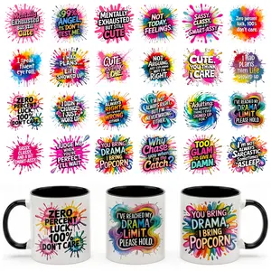 24pcs Funny Sarcastic UV DTF Transfer Stickers, High Quality Decals with Inspirational Quotes, Perfect for Mugs, Glass Jars, Coffee Cups, Bottles, Crafts Cup Stickers