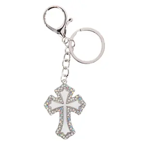 CTM Women's Rhinestone Embellished Cross Everyday Bag Charm - 1 Size Small Keychain Attachment for Bags, Keychain & Twillies Accessory, One Size