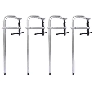 Donext Heavy Duty 4-Pack 12" Bar Clamps with 3" Throat Drop Forged Steel F Clamps for Welding Woodworking Professional Metal Clamps Set Hardware