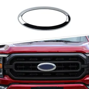 Front Grille Center Logo Emblem Badge Cover Trim Ring for 2021+ Ford F150, Vehicle Exterior Decoration Auto Replacement Body Part Truck Decals Truck Car Decal