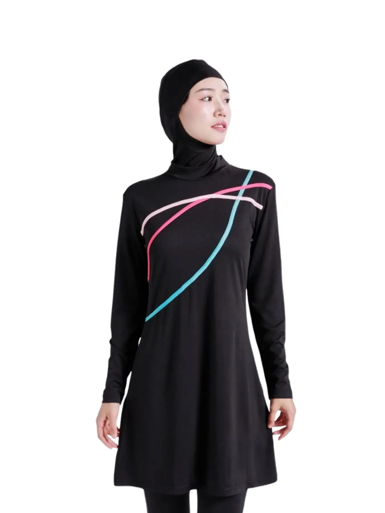 Women's Long Sleeve Hijab Swimsuit, Modest Swimwear for Muslim, Ladies Islamic Swimwear for All Seasons