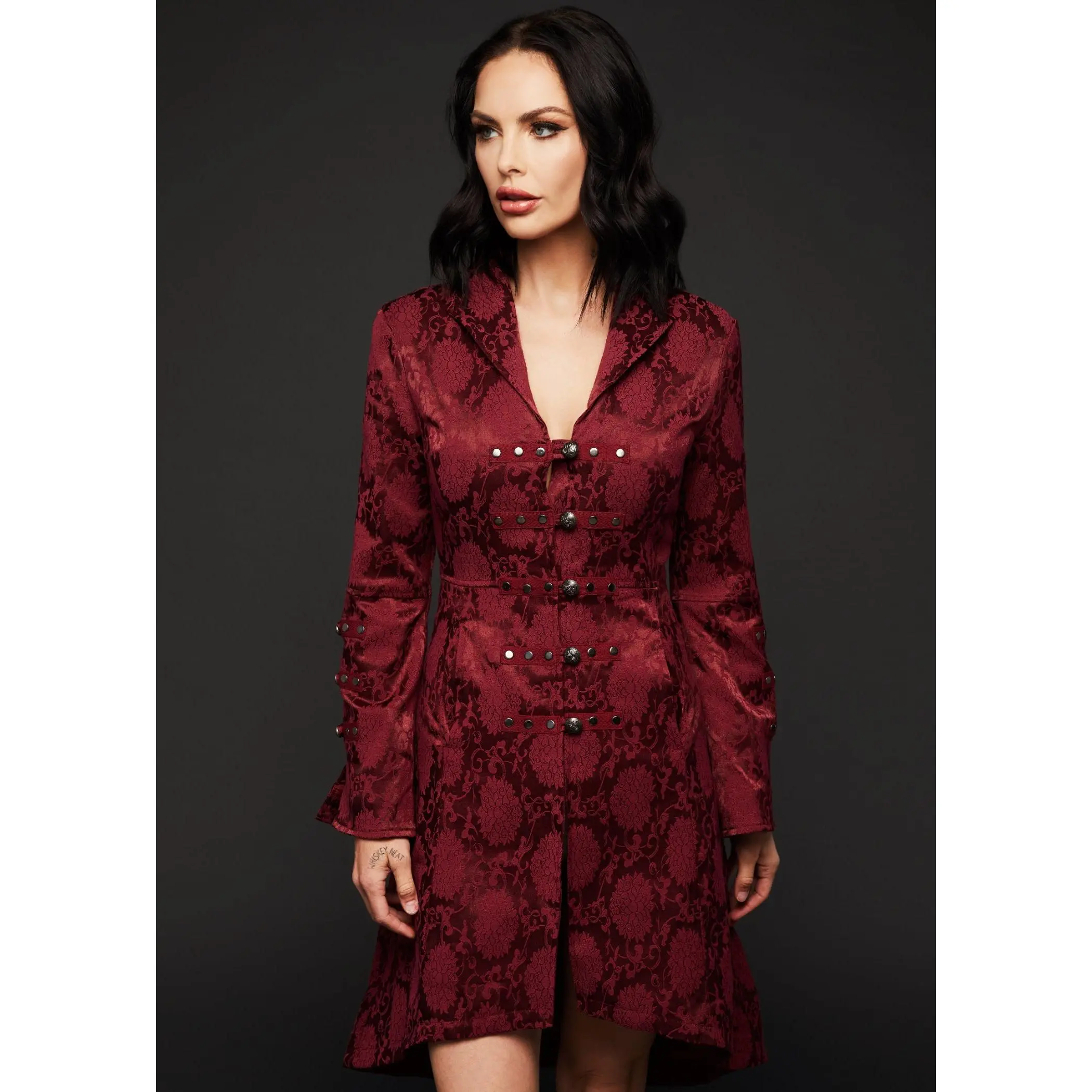 Red Gothic Coat Victorian Steampunk Jacket