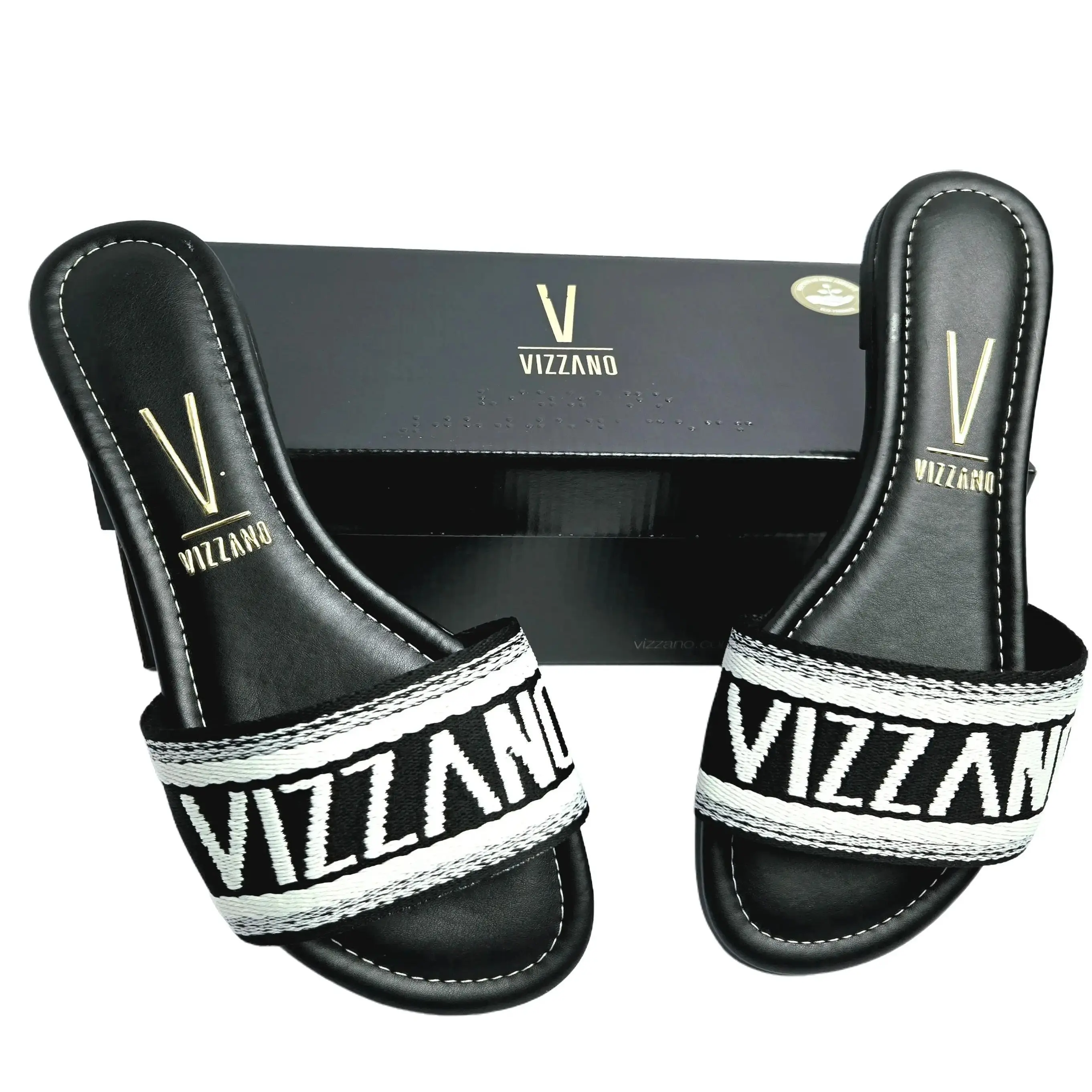 Vizzano Women's Sandals - Logo Strap - Fashionable & Stylish Design Walking Shoes Footwear Summer Casual Weight