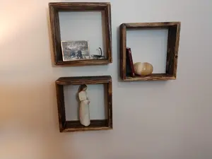 Floating Wall Shelf - Upcycled Wood