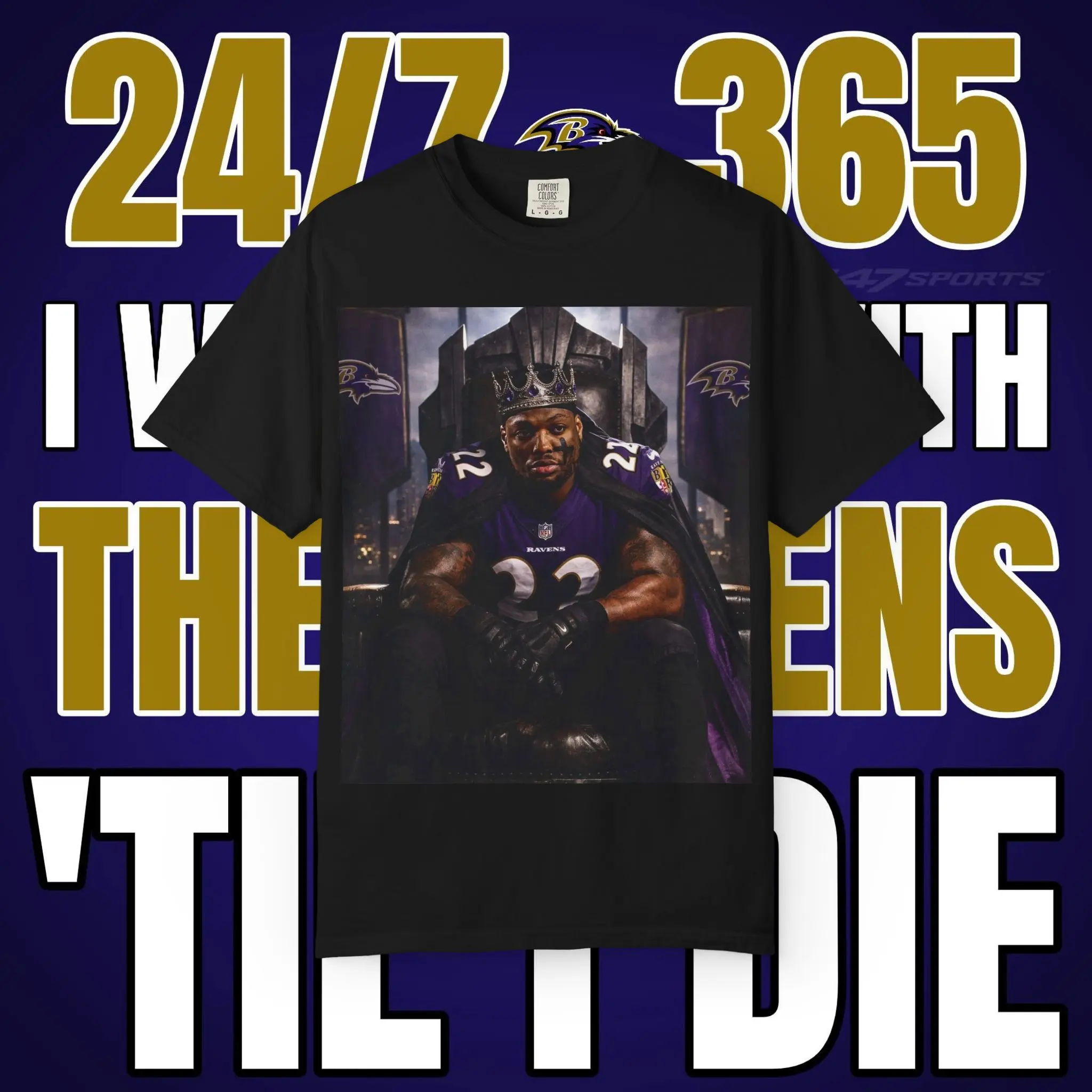 Derrick Henry Ravens King Tribute T-Shirt