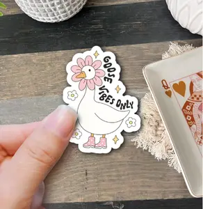 Silly Goose on the Loose Stickers - Trendy Girly Pink Vinyl Decals for Humor & Fun, Waterproof, Fun Design for Personalizing Items