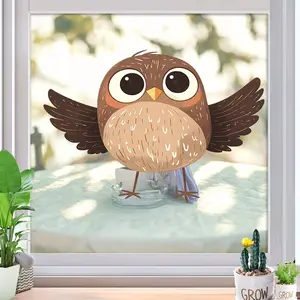 1PC Cartoon Bird Pattern Wall Sticker, Self Adhesive Window Decal, Decorative Sticker for Home Living Room Bedroom, Home Decor
